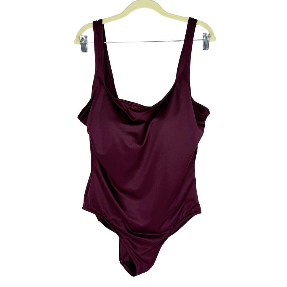 Miracle Suit Wine Purple Classic Shapes & Slims One Piece‎ Swimsuit Sz 12 DDD